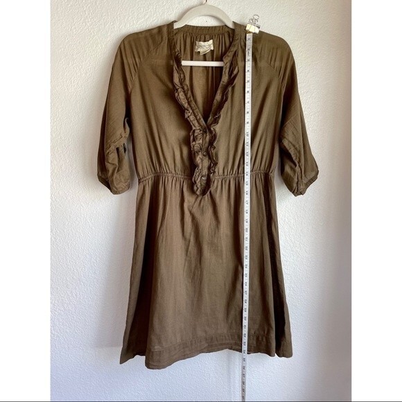 Denim & Supply Ralph Lauren Brown Cotton Dress with Ruffle and Tab Sleeves M - Picture 9 of 13